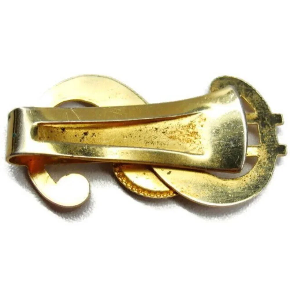 Money Clip Dollar Sign Bicentennial Gold T Wallet Credit Card Cash Holder Used